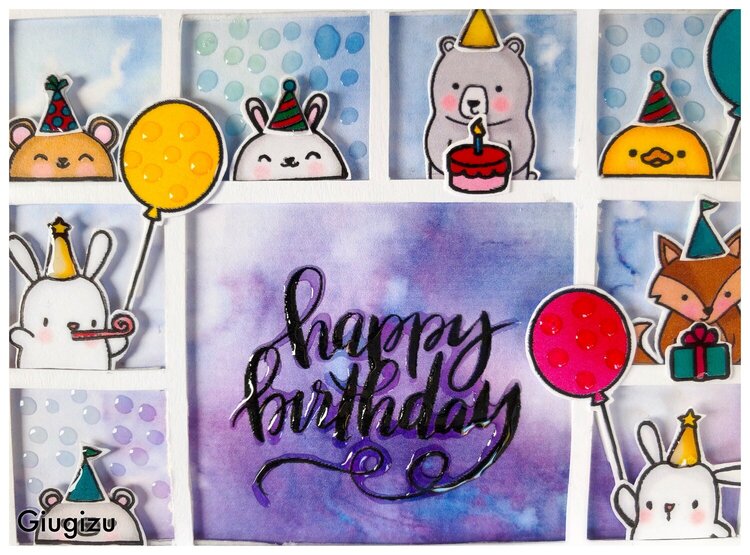 Handmade windows birthday card