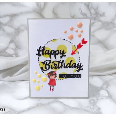 Dots and enamel handmade birthday card