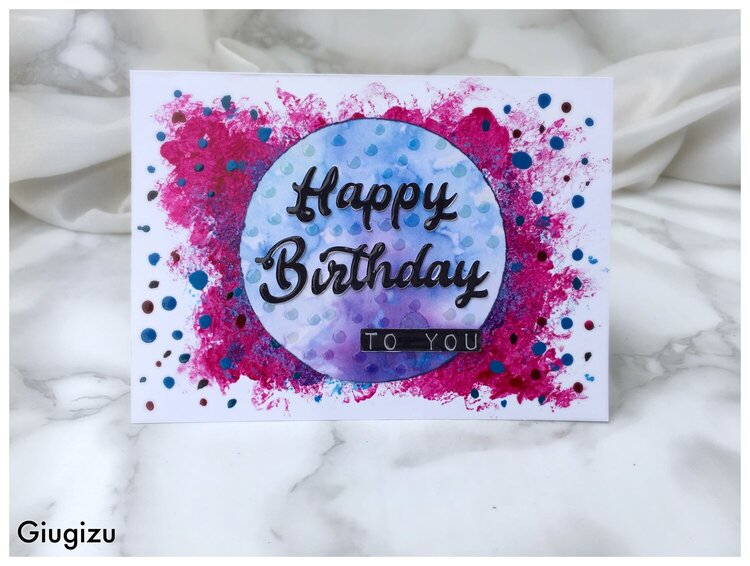 Handmade birthday card using nailpolish