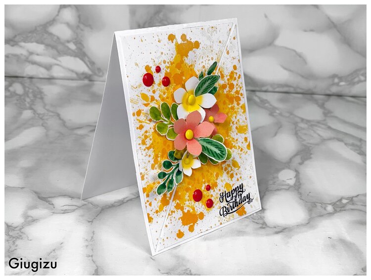 3D flowers birthday card
