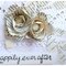 Paper flowers,rhinestones & butterfly wedding card