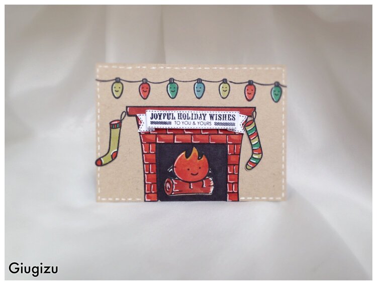 Fireplace Christmas card