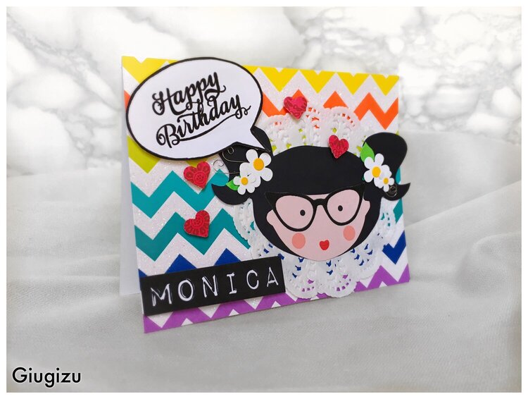 Handmade Paper Doll Birthday Card