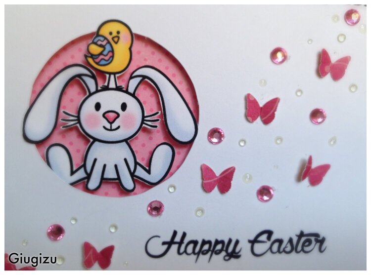 Easter bunny card with matching treats bag