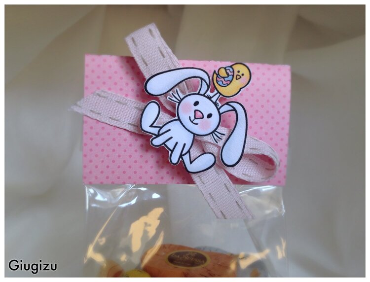 Easter bunny card with matching treats bag