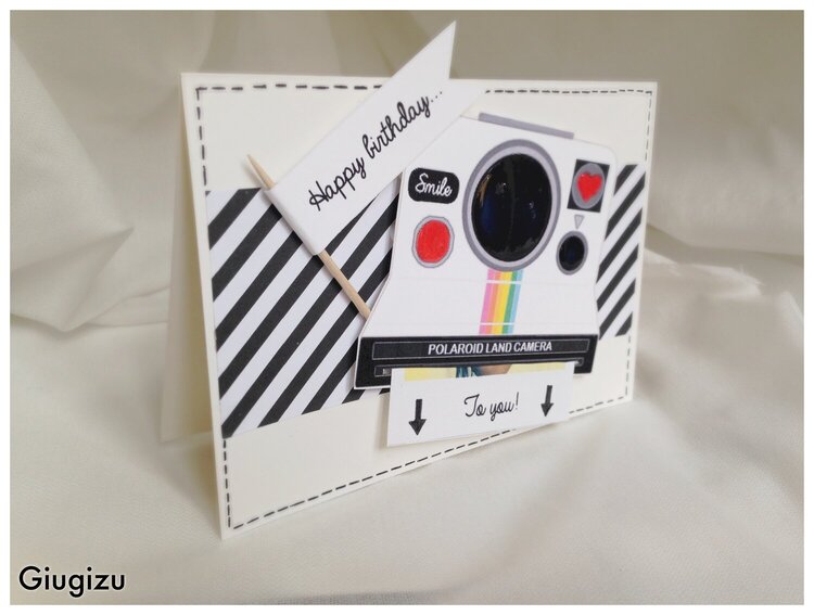 Sliding Polaroid birthday card