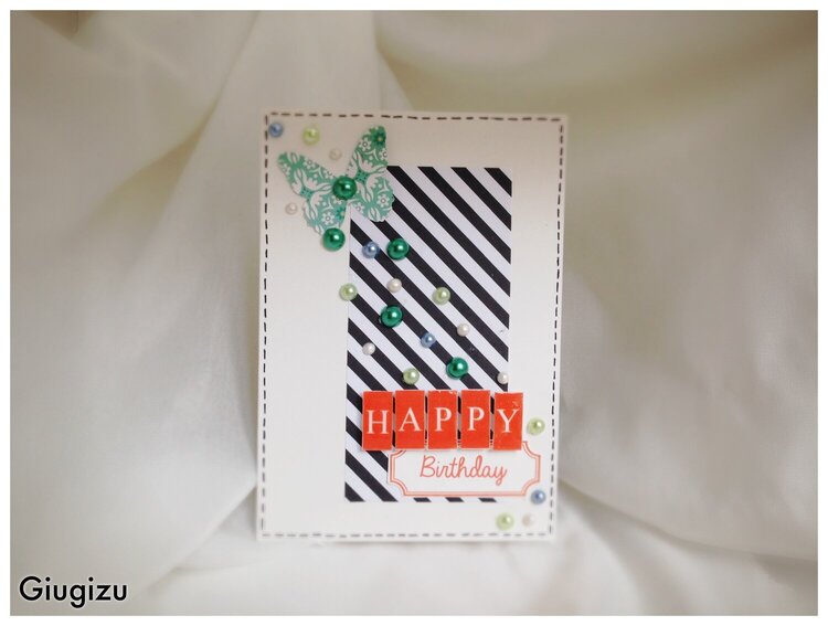 Striped birthday card