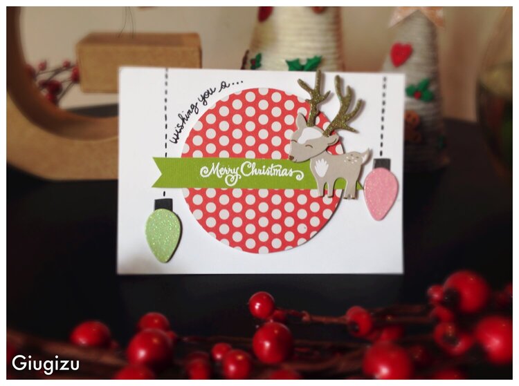Patterned circle Christmas card