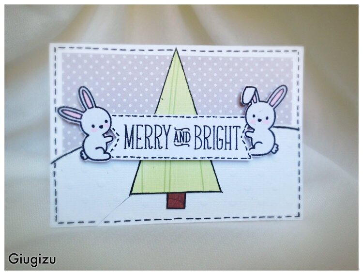 Merry &amp; bright bunnies card