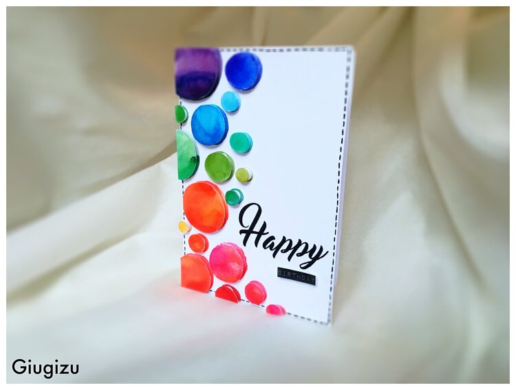 Watercolor dots birthday card