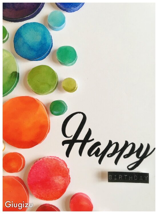 Watercolor dots birthday card