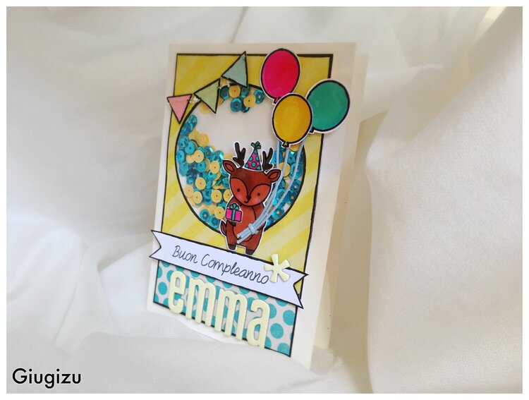 Reindeer Shaker Birthday Card