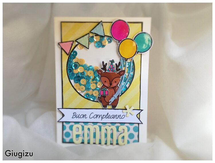 Reindeer Shaker Birthday Card
