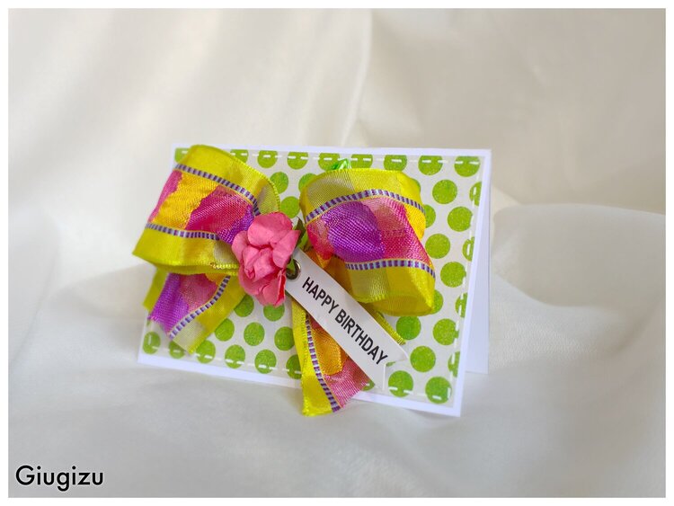 Bow and flower birthday card
