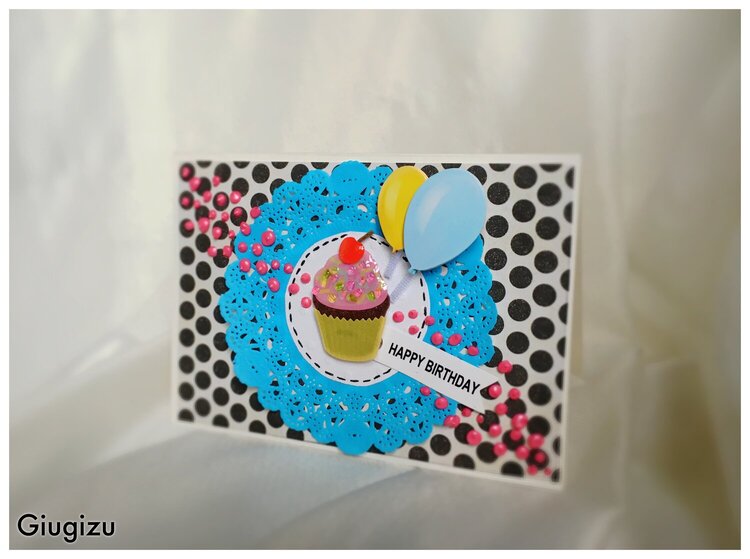 Cupcake &amp; balloons birthday card
