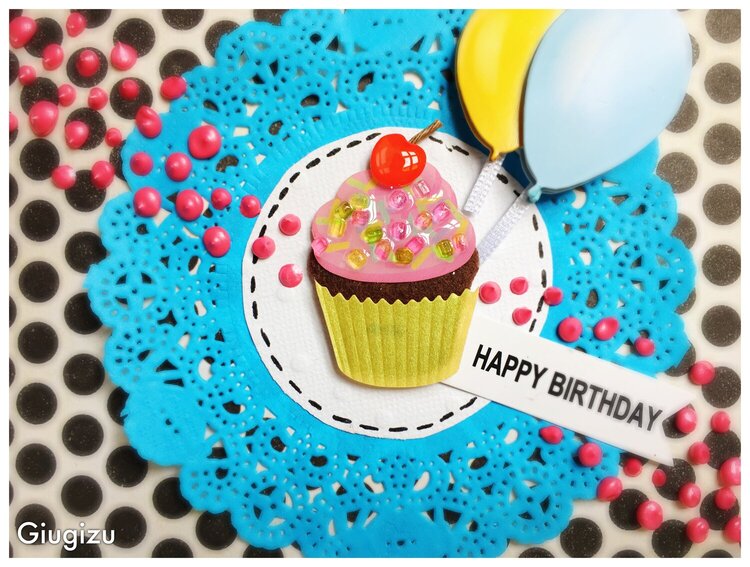 Cupcake &amp; balloons birthday card
