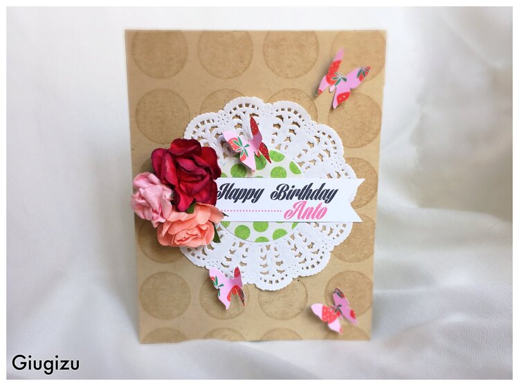 Butterflies &amp; flowers handmade birthday card