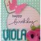 Handmade pink paper flowers birthday card