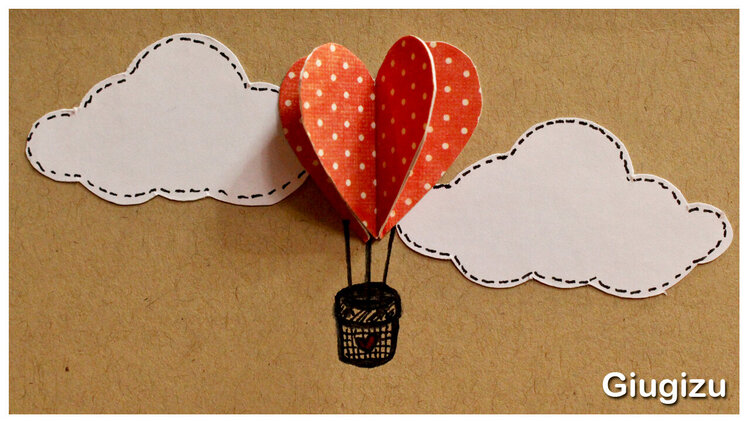 Heart shaped hot air baloon Valentine&#039;s Day Card