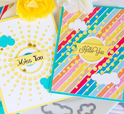 2 Clean and Simple Cards with the Sunburst Rectangle Die Set