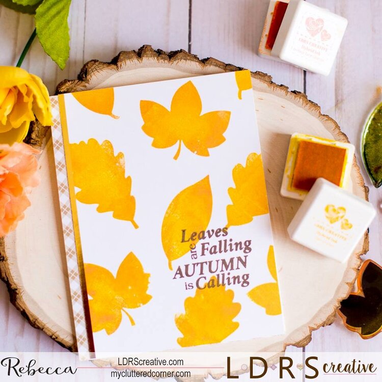 Solid stamping with Fall Full O Leaves