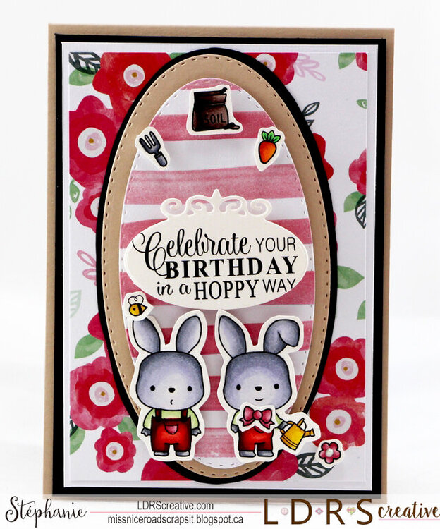 Hoppy Birthday Garden Bunny Card