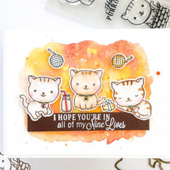 Kitten Caboodle Watercolored Card