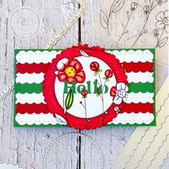 Hello Floral Mini Slimline Card