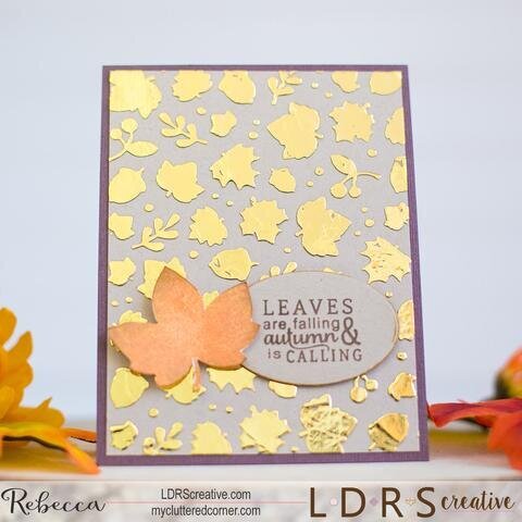 Foil &amp; Stenciling on a Fall card!