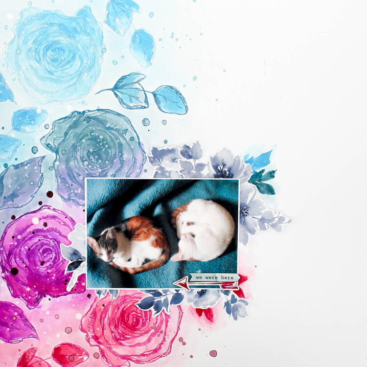 Watercolor Roses Layout