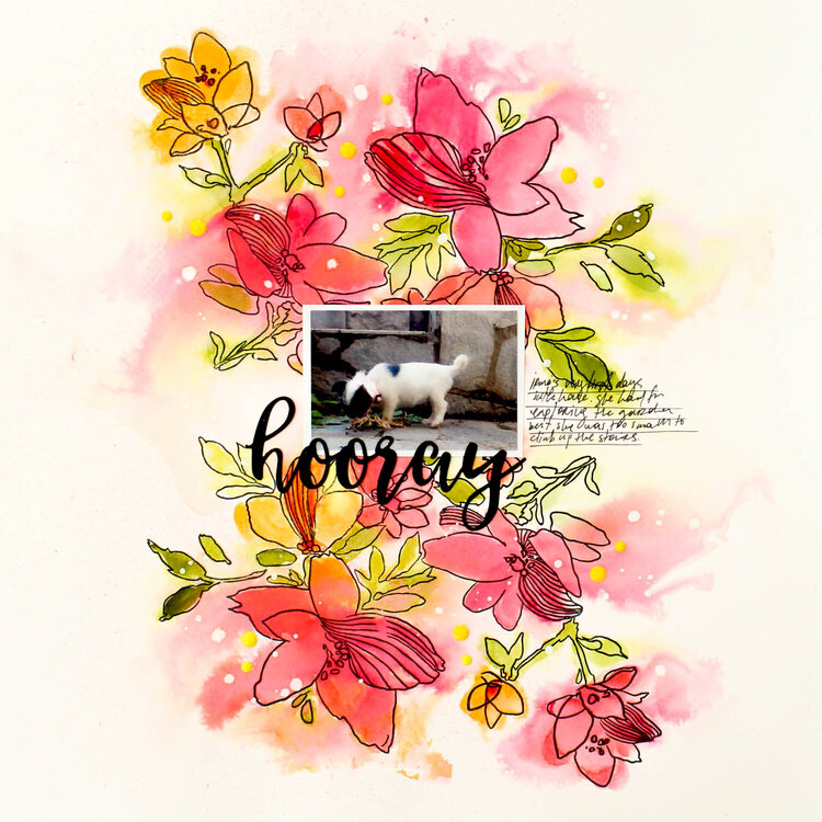 Watercolor Floral Layout