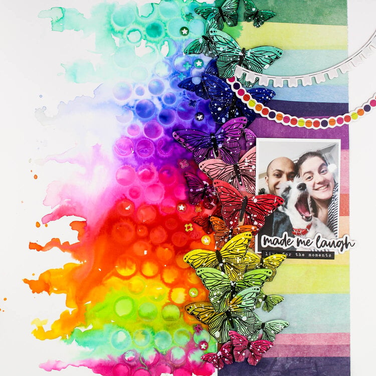 Rainbow Watercolor Wash Layout