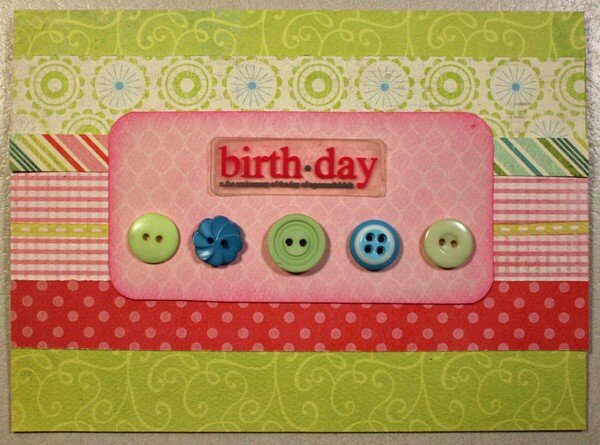Button Birthday card