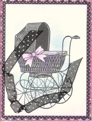 Black and Pink Baby Card
