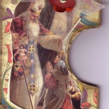 Altered Christmas  St. Nick Puzzle Piece