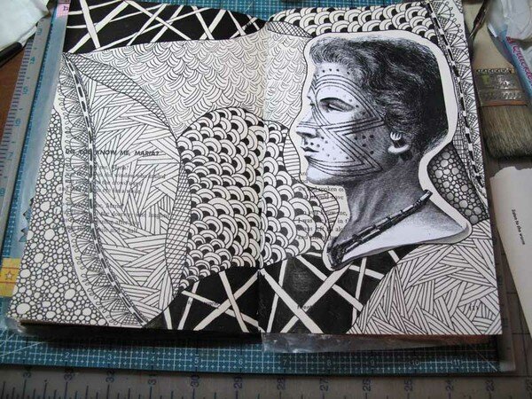 Altered Book - Zentangle Page