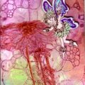 bubble background fairy ATC