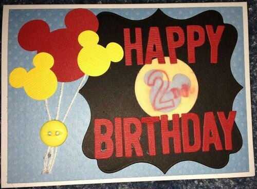 Mickey Mouse Balloons Birthday Card