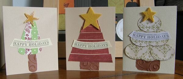 pieced trees *Christmas Paper Pieced Card Class by Kelli...