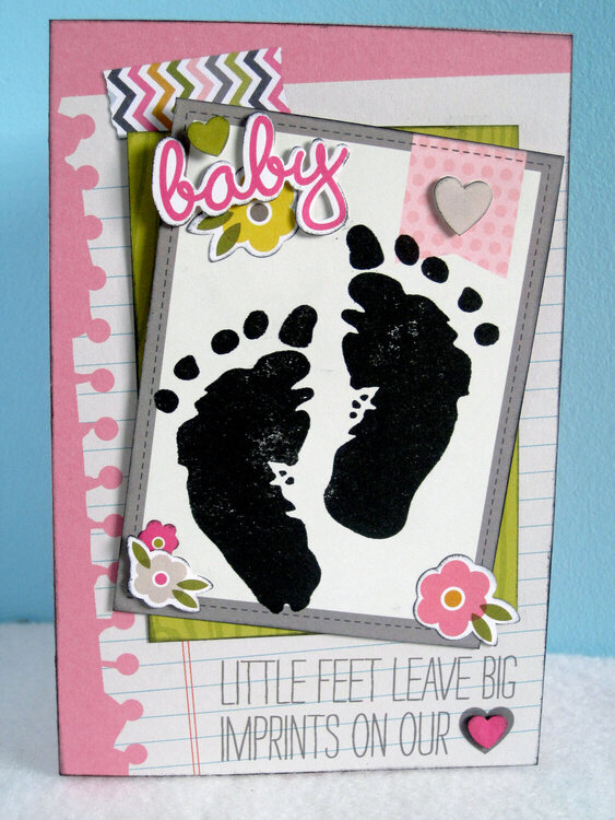 Little Feet Baby Girl Card