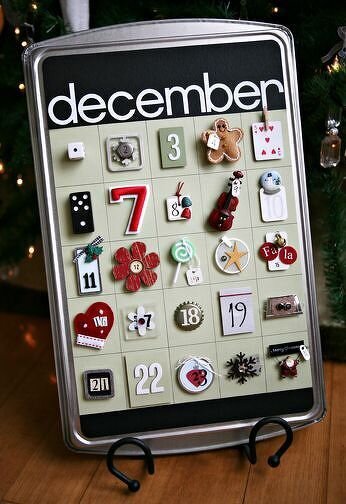 Cookie sheet advent calendar