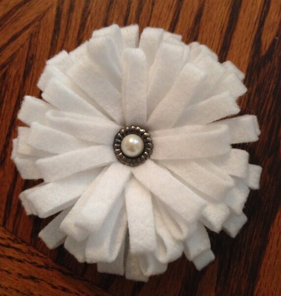 White textile flower swap