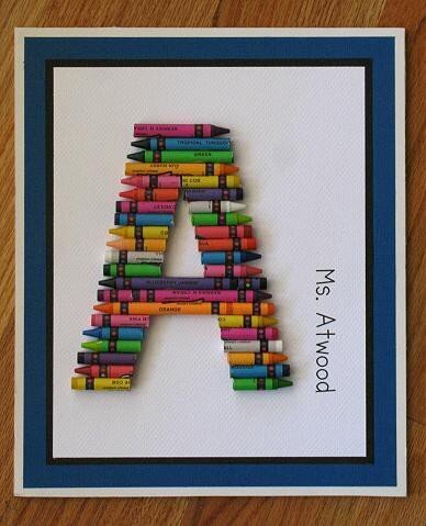 Altered Colored Pencil / Crayons Letter Art