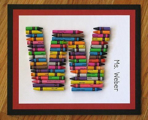 Altered Colored Pencil / Crayons Letter Art