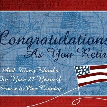 Congratulations Card for Military Retirement