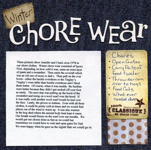 Winter Chore Wear circa 1978