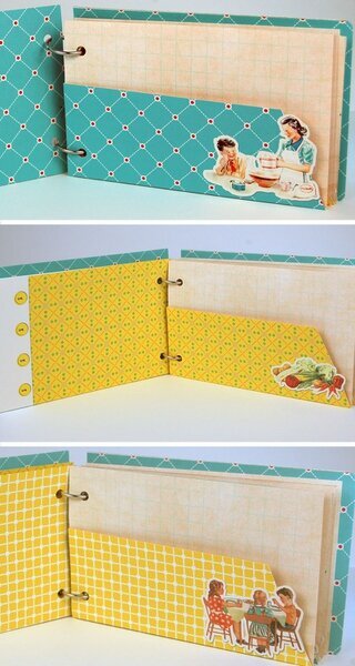 Retro Aqua Gingham Recipe Book