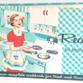 Retro Aqua Gingham Recipe Book