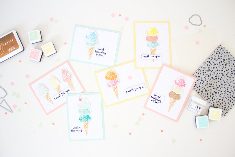 What&#039;s the Scoop? - Stamped Icecream Cards.