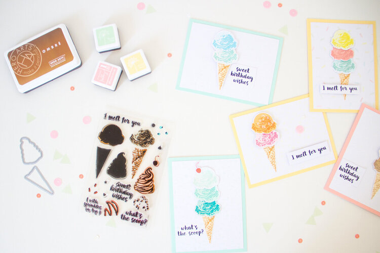 What&#039;s the Scoop? - Stamped Icecream Cards.